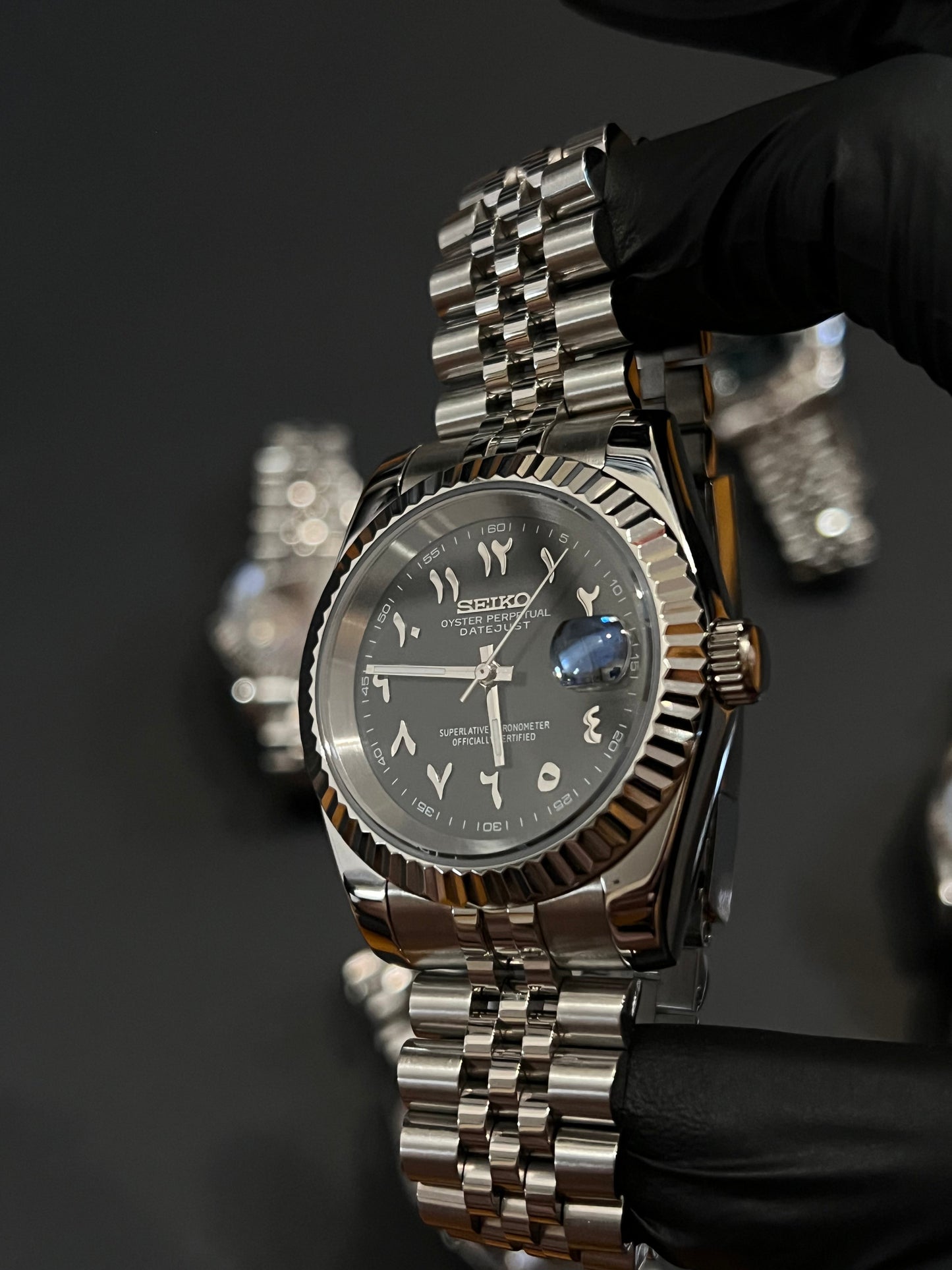 CUSTOM WATCH MOD ARABIC FACE DATEJUST NH35 AUTOMATIC